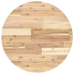 Berkfield Home Table Top Round √ò60x2 cm Solid Wood Acacia in Brown - Size: 60x2 cm - thumbnail 2