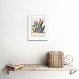 "Artery8 Wall Art Print Flower Iris Vintage Advert Flower Boddingtons Art Framed 9x7 inch in White - Size: W7"" x H9""" - thumbnail 2