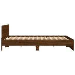 Berkfield Home Durable Bed Frame with LED without Mattress Brown Oak 200x200 cm - thumbnail 8