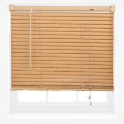 Furnished Teak PVC 25mm Slat Venetian Blinds - Trimmable Window Blinds for Home & Office in Pale Orange - Size: 185 cm width x 150 cm drop - thumbnail 2