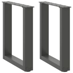 Berkfield Home Coffee Table Legs U-Shaped 2 pcs Anthracite 28x(42-43) cm Steel in Black - thumbnail 1