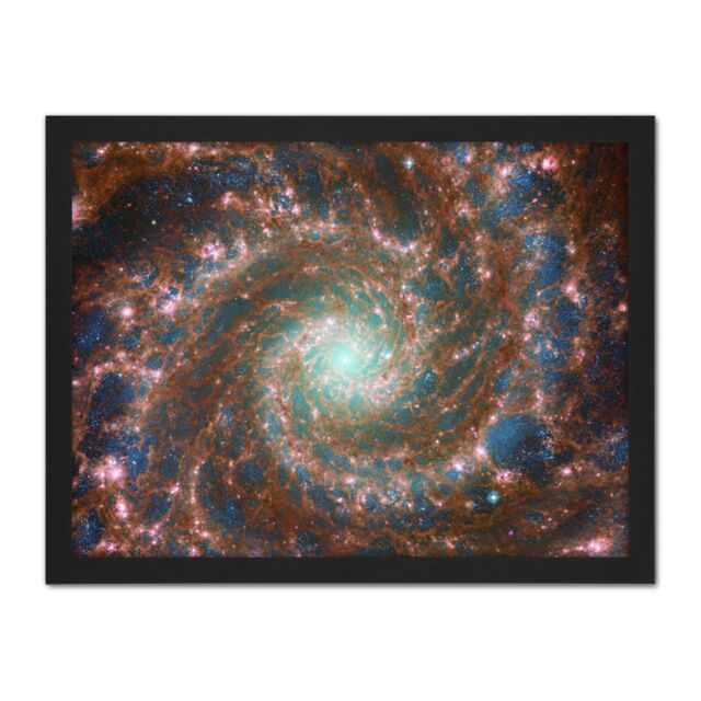 "Artery8 Wall Art Print NASA James Webb Hubble Space Telescope The Phantom Galaxy Across the Spectrum Large Framed Wall Décor Art - Size: W18"" x H24""" - image 1