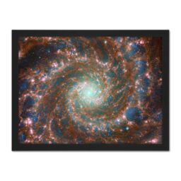 "Artery8 Wall Art Print NASA James Webb Hubble Space Telescope The Phantom Galaxy Across the Spectrum Large Framed Wall Décor Art - Size: W18"" x H24""" - thumbnail 1