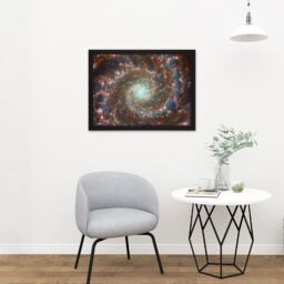 "Artery8 Wall Art Print NASA James Webb Hubble Space Telescope The Phantom Galaxy Across the Spectrum Large Framed Wall Décor Art - Size: W18"" x H24""" - thumbnail 2