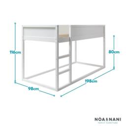 Nöa and Nani Lykke Midsleeper Cabin Bed Reversible with Straight Ladder in White - Size: Single - thumbnail 7