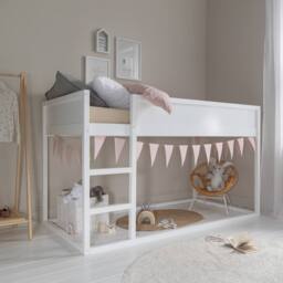 Nöa and Nani Lykke Midsleeper Cabin Bed Reversible with Straight Ladder in White - Size: Single - thumbnail 1