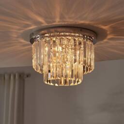 FurnitureboxUK Isabella Cut Glass Crystal Drop Ceiling Light in Silver - thumbnail 2