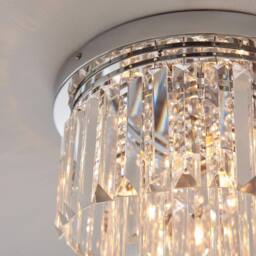FurnitureboxUK Isabella Cut Glass Crystal Drop Ceiling Light in Silver - thumbnail 4