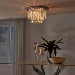 FurnitureboxUK Isabella Cut Glass Crystal Drop Ceiling Light in Silver - thumbnail 8