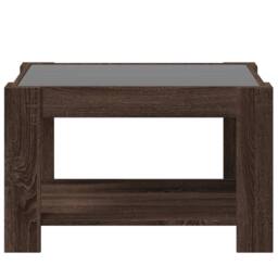 Berkfield Home Coffee Table with LED Brown Oak 73x53x45 cm Engineered Wood - Size: 73 x 53 x 45 cm - thumbnail 6