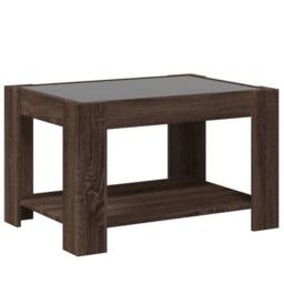 Berkfield Home Coffee Table with LED Brown Oak 73x53x45 cm Engineered Wood - Size: 73 x 53 x 45 cm - thumbnail 8