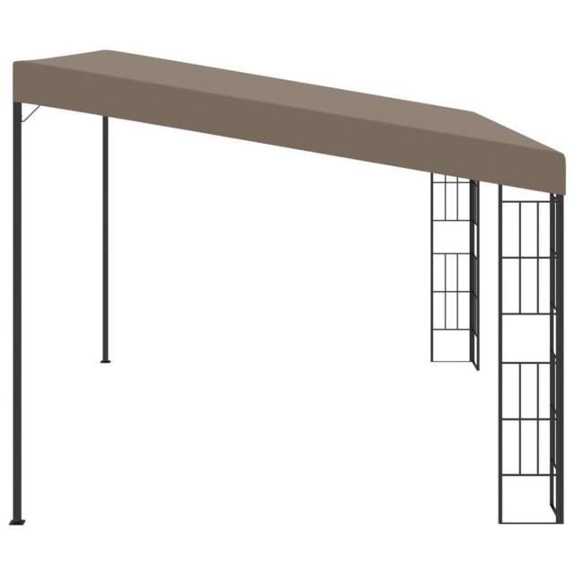 Berkfield Home Durable Wall-mounted Gazebo 4x3 m Taupe Fabric - image 1
