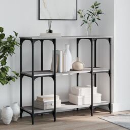 Berkfield Home Console Table Grey Sonoma 102x35x90 cm Engineered Wood - Size: 102 x 35 x 90 cm - thumbnail 1