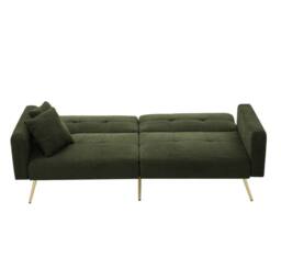 STILVORA Green Sofa Bed with Side Pockets - thumbnail 5