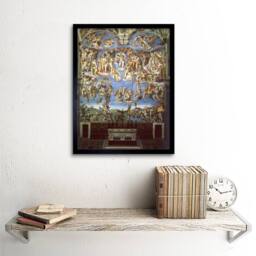 "Artery8 Michelangelo The Last Judgement 1541 Old Master Framed Wall Art Print - Size: W12"" x H16""" - thumbnail 2