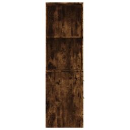 Berkfield Home Narrow Bathroom Cupboard with Wheels Smoked Oak Engineered Wood in Brown - thumbnail 4