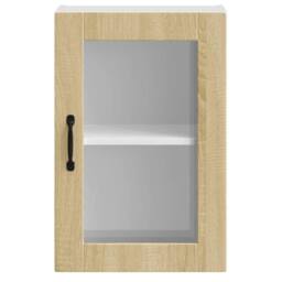 Berkfield Home Kitchen Wall Cabinet with Glass Door¬†Porto Sonoma Oak in Light Oak - thumbnail 6