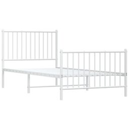Berkfield Home Metal Bed Frame with Headboard & Footboard White 90x200 cm - thumbnail 4