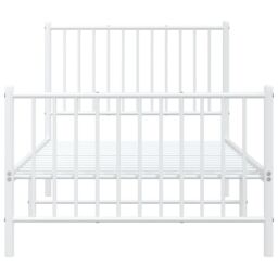 Berkfield Home Metal Bed Frame with Headboard & Footboard White 90x200 cm - thumbnail 5