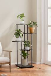 Living and Home 5-Tier Plant Stand Plant Display in Black - thumbnail 2