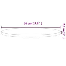 Berkfield Home Table Top Ã˜70x2.5 cm Round Solid Wood Beech in Brown - Size: 70x2.5 cm - thumbnail 4