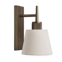 Industville Henley Wall Light - Natural Cotton Shade in Metallic Gold - Size: Medium - thumbnail 2