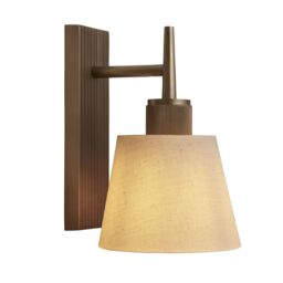 Industville Henley Wall Light - Natural Cotton Shade in Metallic Gold - Size: Medium - thumbnail 3
