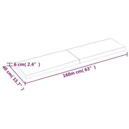 Berkfield Home Table Top Dark Grey 160x40x(2-6) cm Treated Solid Wood Live Edge in Charcoal - thumbnail 9