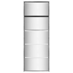 Berkfield Home Shoe Cabinet with Mirror 5-Layer Concrete Grey 63x17x169.5 cm - thumbnail 5