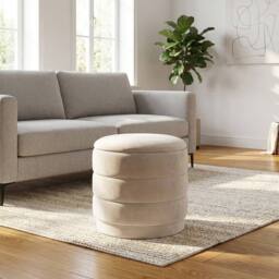 Garden Greatness Ivory Storage Ottoman Stool Reversible Tray Top - Size: 1 Pack