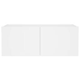 Berkfield Home TV Wall Cabinet with LED Lights White 80x35x31 cm - Size: 80 x 35 x 31 cm - thumbnail 9