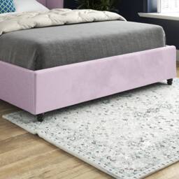 Casani Titchmarsh Curved Winged Pink Soft Velvet Designer Bed Frame - Size: Single - thumbnail 6