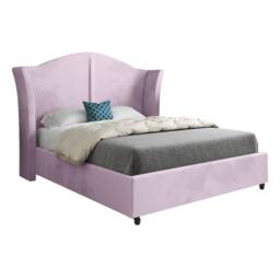 Casani Titchmarsh Curved Winged Pink Soft Velvet Designer Bed Frame - Size: Single - thumbnail 3