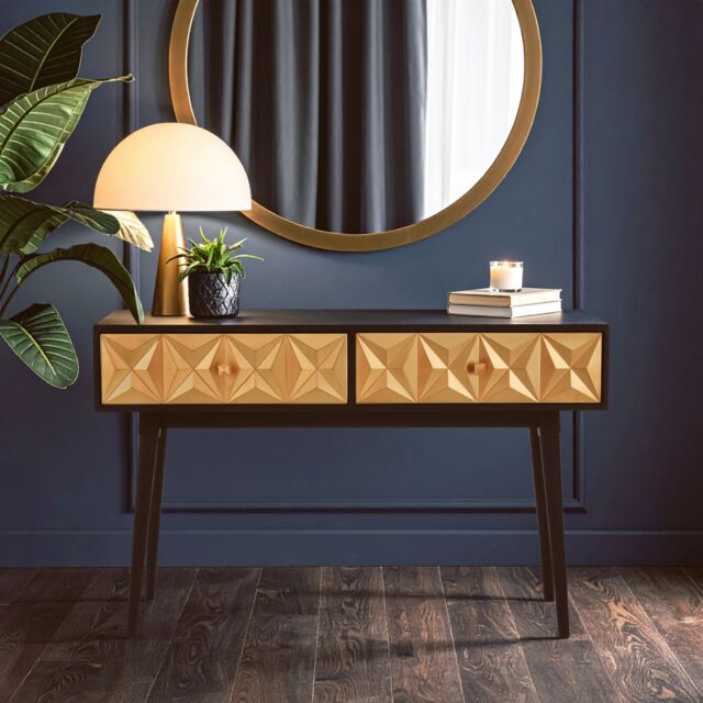 Orsina Sleek Console Table, Modern Design Hallway Table For Hallway, Distinctive Sofa Table For Livingroom in Gold - image 1
