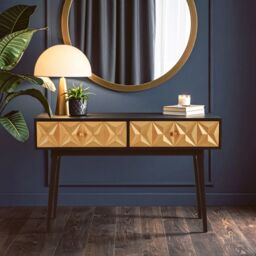 Orsina Sleek Console Table, Modern Design Hallway Table For Hallway, Distinctive Sofa Table For Livingroom in Gold - thumbnail 1