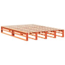Berkfield Home Bed Frame without Mattress Wax Brown 150x200 cm King Size Solid Wood Pine - thumbnail 5