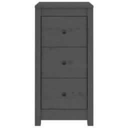 Berkfield Home Sideboards 2 pcs Grey 40x35x80 cm Solid Wood Pine - Size: 40 x 35 x 80 cm - thumbnail 5