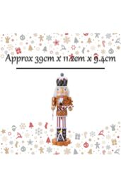 VFM e-Store Nutcracker Wooden Gingerbread Christmas Decoration 39x11. 2x9. 15 Inch in Brown - thumbnail 2