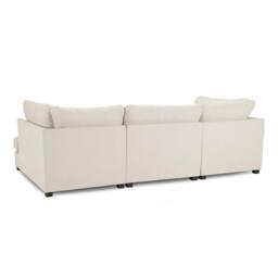 Furnishings For Less UK California Classic Fabric Beige U shaped 6 Seater Sofa + Footstool - thumbnail 5