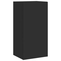 Berkfield Home TV Wall Cabinet with LED Lights Black 40.5x35x80 cm - thumbnail 7