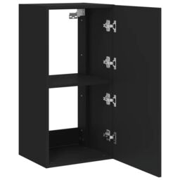Berkfield Home TV Wall Cabinet with LED Lights Black 40.5x35x80 cm - thumbnail 8