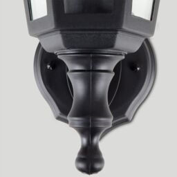 ValueLights Mayfair Pair of Traditional Black Outdoor Night Wall Lamp Lantern Light - thumbnail 4