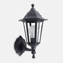 ValueLights Mayfair Pair of Traditional Black Outdoor Night Wall Lamp Lantern Light - thumbnail 2
