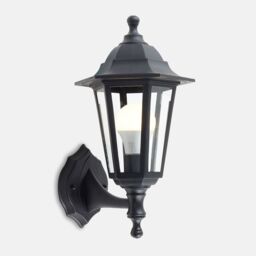 ValueLights Mayfair Pair of Traditional Black Outdoor Night Wall Lamp Lantern Light - thumbnail 3