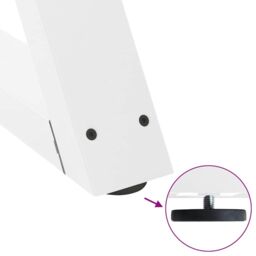 Berkfield Home Coffee Table Legs 2 pcs White 38x(42-43.3) cm Steel - thumbnail 9