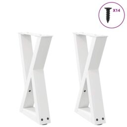 Berkfield Home Coffee Table Legs 2 pcs White 38x(42-43.3) cm Steel