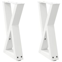 Berkfield Home Coffee Table Legs 2 pcs White 38x(42-43.3) cm Steel - thumbnail 2