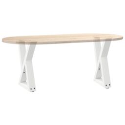 Berkfield Home Coffee Table Legs 2 pcs White 38x(42-43.3) cm Steel - thumbnail 8