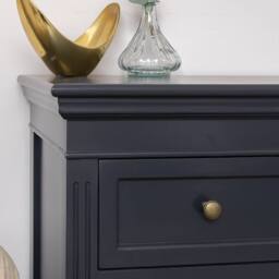 Melody Maison Large Navy Black Wooden Sideboard Cabinet - Daventry Navy Black Range - thumbnail 5