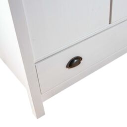 Berkfield Home 2-Door Wardrobe Hill White 89x50x170 cm Solid Pine Wood - Size: 89 x 50 x 170 cm - thumbnail 6